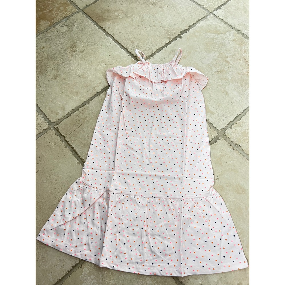 NWT Tea Collection Girls size 7 Ruffled Midi Dress Crystal Pink Confetti
